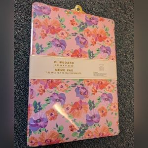 James Burke Clipboard Memo pad set floral pink 8.27" x 11.69"